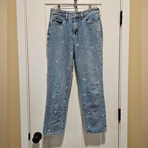 PacSun Embroidered Daisys Light Wash Mom Jean